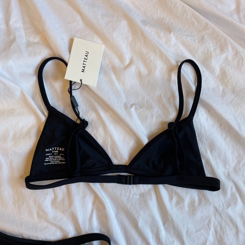 Nwt Matteau Petite Triangle Top And Bottom, Black… - image 7